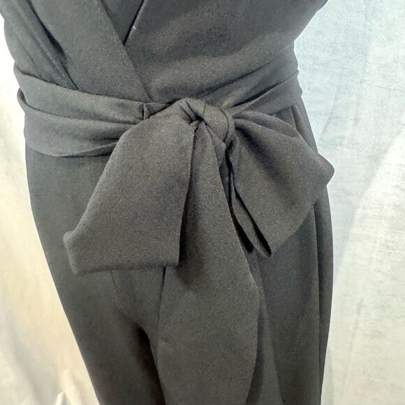 Alex Marie black wrap top wide leg jumpsuit size 4 - Picture 4 of 7